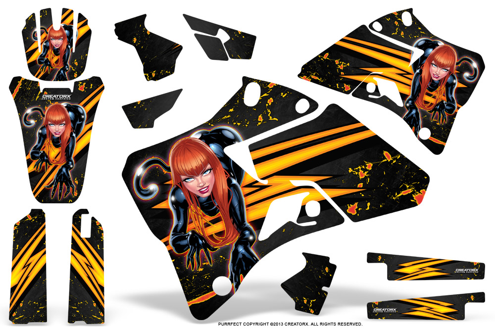 Yamaha YZ 125-250 96-01 Graphics Kit Purrfect Black